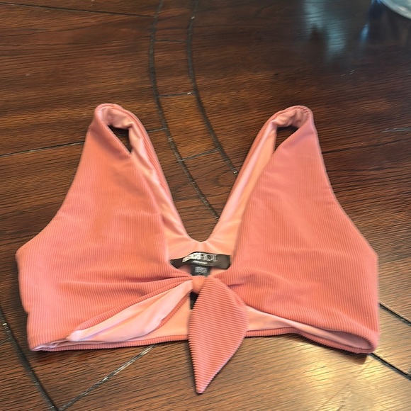 Beach Riot Blush Pink Ribbed Bikini Set- Size Small - Picture 3 of 7